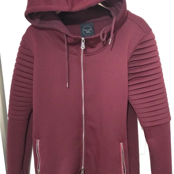 Project X Paris burgundy neoprene jacket 3/4 - Picture 7 of 7